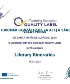 Sello de Calidad Europeo proyecto eTwinner Itinerarios Literarios