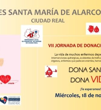 Cartel de la VII Jornada de Donación de Sangre en el IHES Santa María de Alarcos