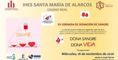 Cartel de la VII Jornada de Donaci&oacute;n de Sangre en el IHES Santa Mar&iacute;a de Alarcos